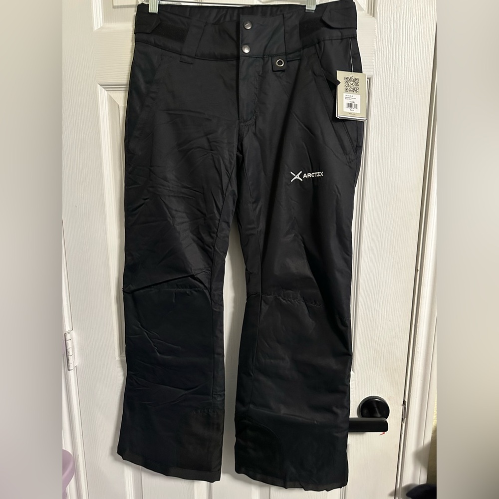 Arctix Women's Flat Front Insulated Snow Pants Small (4-6) No Rear Pockets Black